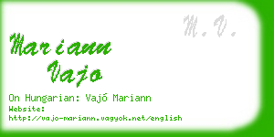 mariann vajo business card