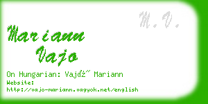 mariann vajo business card